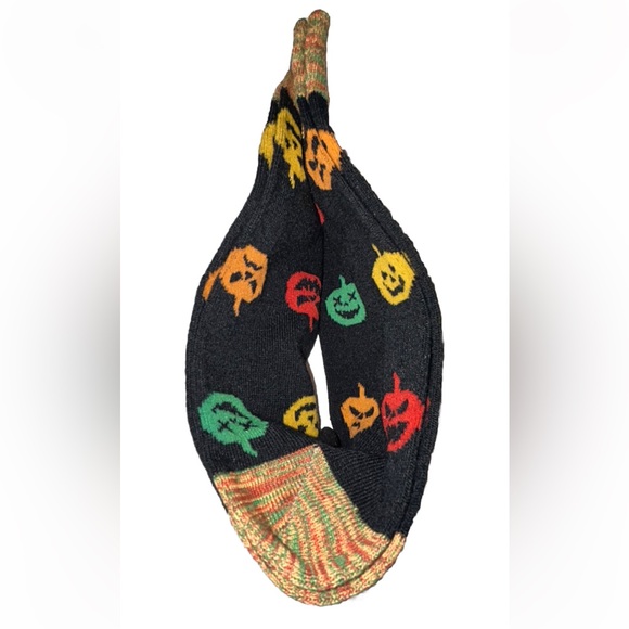 Into Socks Halloween Crew Socks 1 Pair Men's 7-12 Black Orange w Jack O'lantern - Picture 6 of 7